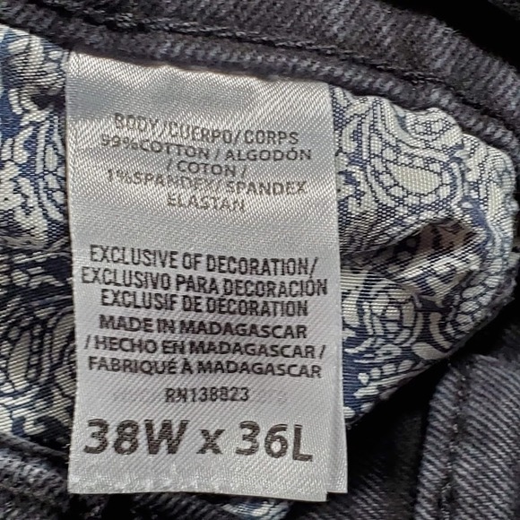 Cody James Jeans Mens 38x35 Night Rider Black Denim Stackable Straight Boot Cut‎ - Picture 6 of 14